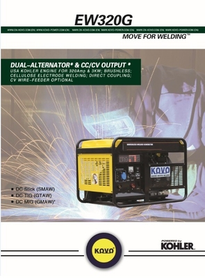 MOTOR CC KOVO EW320G Máquina generadora de soldadura de gasolina para el Grupo Autónomo De Soudage