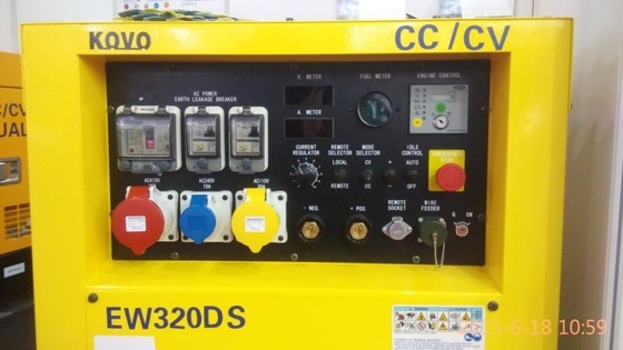 Generador de soldador de arco diesel portátil de 400 AMP EW320DST con corriente nominal de 280 CC/CV