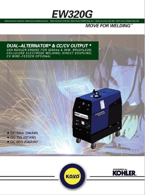 La máquina de soldadura KOVO GASOLINE EW320G R para generación de energía duradera 930*620*640MM